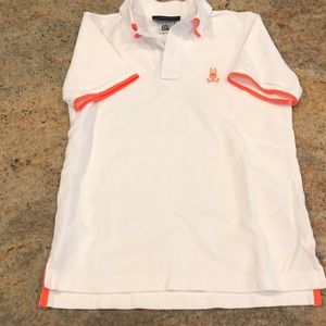 Boys Psycho Bunny white/neon orange polo